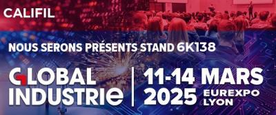 Nous serons présent au salon GLOBAL INDUSTRIE 11 au 14 mars 2025 à Lyon - stand 6K138
